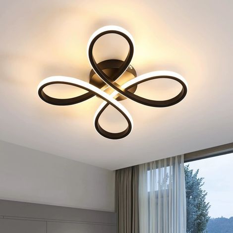 Plafonnier LED minimaliste pour chambres, escaliers, balcons et entrées - Noir avec variateur tricolore (1/5)