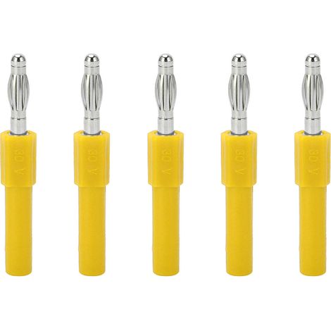 5 Pièces Connecteur Banane 4mm à 2mm, Adaptateur Haute Conductivité, Connexion Robuste, Couleur Jaune (1/5)