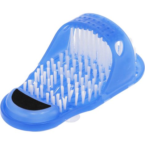 Pieds exfoliants douche brosse plastique bleu avec ventouse masseur nettoyant chaussure (1/5)