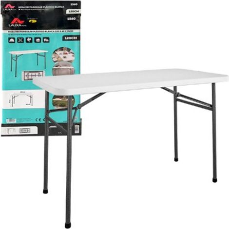 Mesa Rectangular Plástico Blanco Lauxa Home 120x60cm