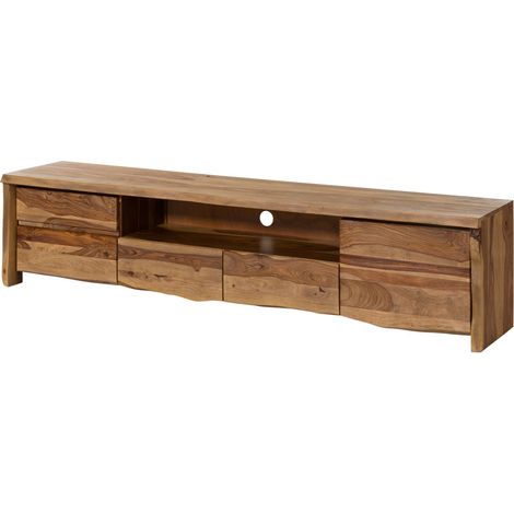 TV-Board Sheesham 220x45x50 natur lackiert / sandgestrahlt PURE SHEESHAM 224Massivmoebel24 GmbH