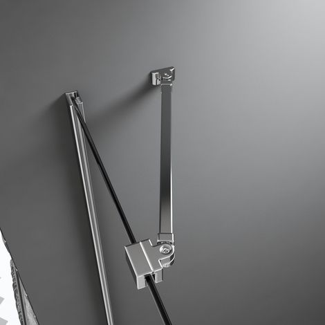 Stabilisator Dusche 50cm, einstellbar für Glasstärken 5-8 mm Stabilisierungsstange Dusche für Duschwand, Seitenwand Fixiert, Haltestange Duschwand Winkel flexibel Wandmontage, Chrom