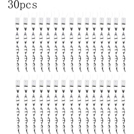 30Pièces Effaroucheur Oiseaux Repulsif Pigeon 360 Degrés repulsif Oiseaux, Effaroucheur Oiseaux Réfléchissants Spirale, pour Balcon, Arbres Fruitiers, Potager (1/4)