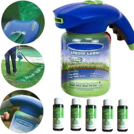 GOOD-Hydro mousse Pulvérisateur de semences de Gazon Liquide pour pelouse 1 bouteille vide + 5 liquides (1/3)