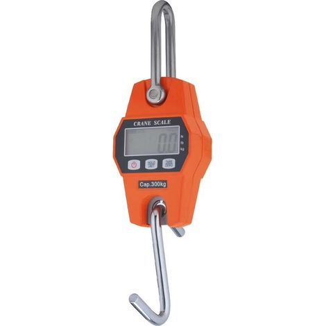 Orange Balance à suspendre 300 kg pour ferme, chasse, tir à l'arc, poids, gros poissons, ascenseur d'entrée avec capteur précis (numérique, professionnel, étui léger) (1/4)