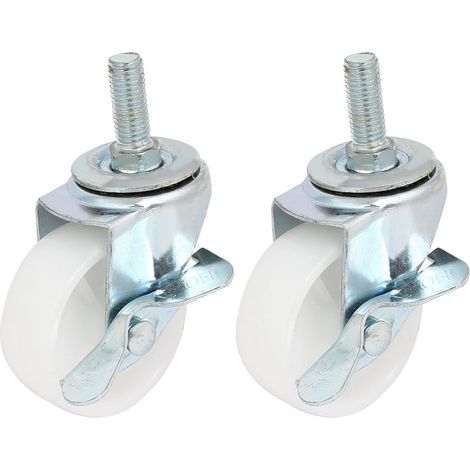 2,5-Zoll-Durchmesser M12x30mm Gewindezapfenbremse Roulette universelle pivotante 2St