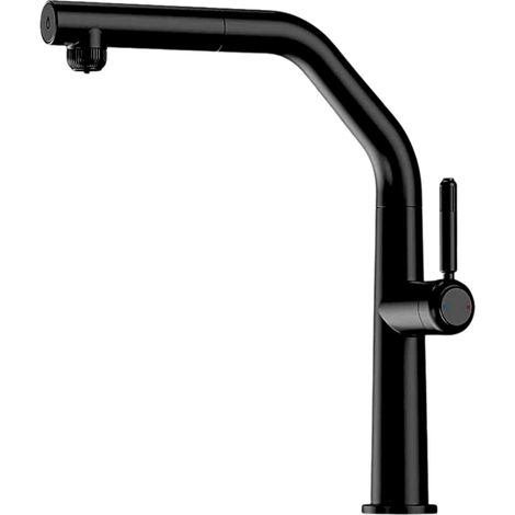 Miscelatore per cucina in colore nero opaco in acciaio doccia estraibile sistema filtrazione Pollini FILTRA TECH RE6110-MB  Nero opaco
