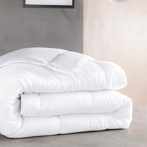 Couette 140X200 Microfibre Bicolore Zinc/Chantilly (1/2)