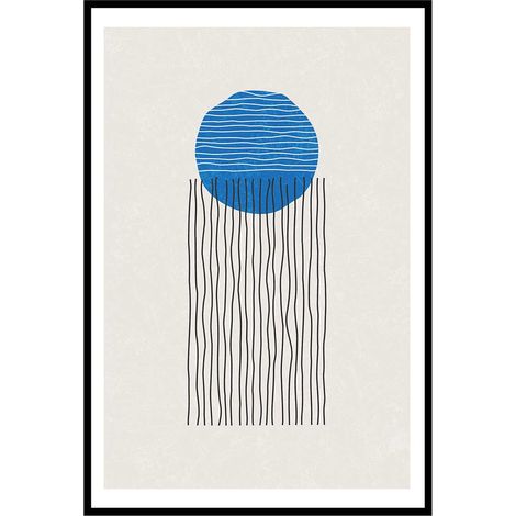 Affiche encadrée cercle bleu graphique (1/5)