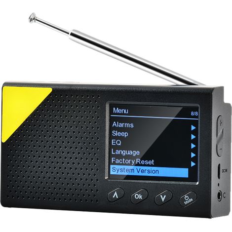 Tragbares DAB-Digitalradio mit 2,4-Zoll-LCD-Bildschirm, Stereoausgang, Bluetooth 5.0-Technologie, ideal für Zuhause und Büro.