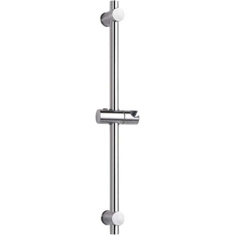 Duschstange aus Edelstahl 304 mit verstellbarer Höhe und Winkelhalterung, gebürsteter Edelstahl und poliertes Chrom-Finish, Edelstahl-Chrom, poliertes Chrom, 66 cm (1/4)