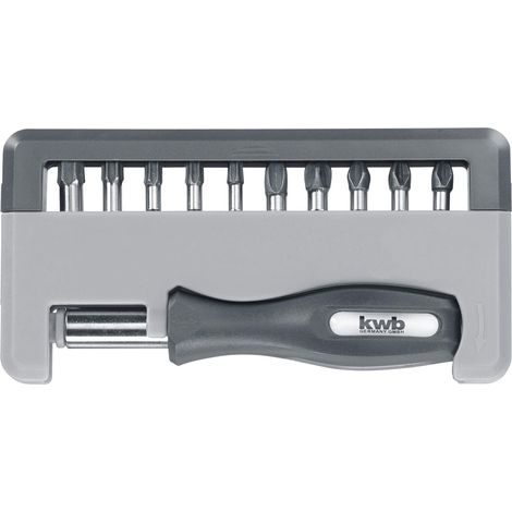 kwb by Einhell 12 pezzi Handy Bitbox Impact Trapano avvitatore a batteria (punte magnetiche in acciaio TQ60 con portapunte e maniglia)