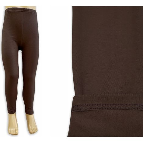 Warme Leggings 128/134, elastische Kinderhose, braun (1/3)