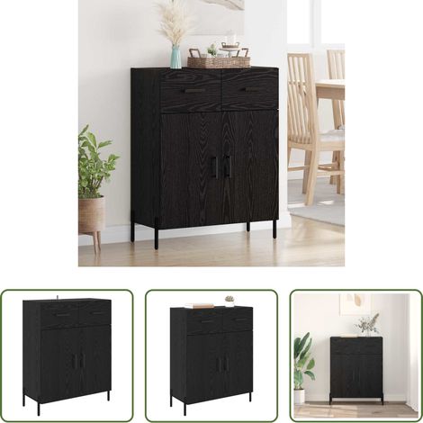 vidaXL Schubladen -  Sideboard Schwarz Eichen-Optik 69,5 x 34 x 90 cm Holzwerkstoff (1/5)
