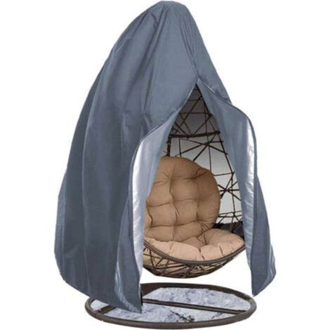 Housse de fauteuil suspendu, housse de meuble imperméable avec fermeture éclair, 190 x 115 cm (gris)