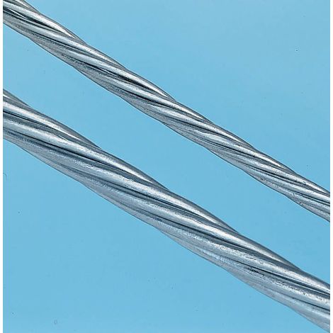 Câble métallique en Métal galvanisé, 5 mm x 50m, 220kg ( Prix pour Bobine de 50 Mètres )