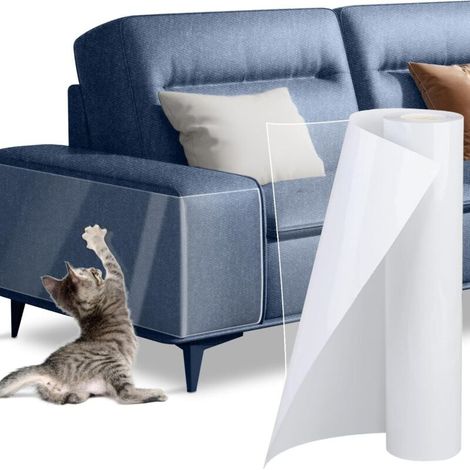 Nastro adesivo trasparente antigraffio per gatti e divani, protezione anti-cani per porte e mobili, 20 cm x 3 m