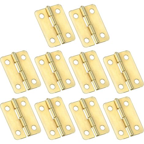 CCYKXA Kleine 24-mm-Endbänder, 10 Stück Minibänder mit Schrauben für Schmuckkästchen aus Holz, Schranktüren, Tore, Gold