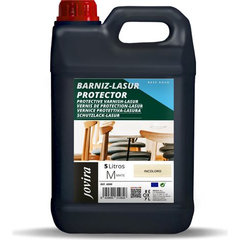PINTURA Vernis Lasur Matt Protector à l’eau. Protège, décore et embellit tous les types de bois. 5 Litres, Incolore (1/5)