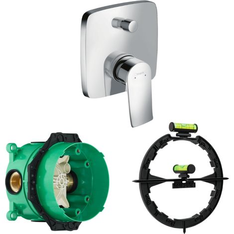HANSGROHE Façade Metris Mezclador empotrable para baño y ducha Cromo con cuerpo empotrado y herramienta