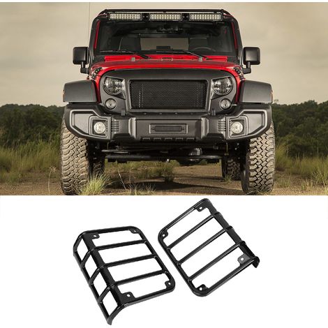 Paar Rücklichtschutzleisten für Jeep Wrangler JK (2007–2017), schwarze Stoßstangenabdeckungen, Scheinwerferschutz, robustes Autozubehör (1/5)