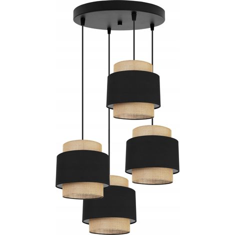 LAMPADA A SOSPENSIONE, LAMPADARIO DA SOFFITTO, PARALUME, BOHO JUTA (1/5)
