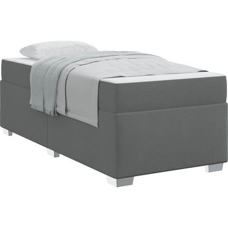 Maison Exclusive - Cadre de lit avec matelas Gris foncé 80 x 200 cm tissu