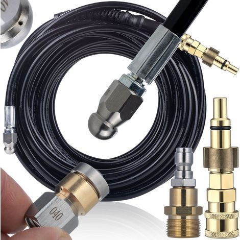 Tubo Alta Pressione 20M – Compatibile con Idropulitrici Lavor  200 Bar, 2 Ugelli, 2 Adattatori  Pulizia Profonda e Durata (1/5)