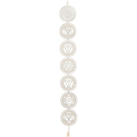 Pendentif Mural en Bois Forme Pierre de Chakra Style Bohème Beige Résistant à l'usure pour Décoration Maison Bar ou Restaurant (1/5)