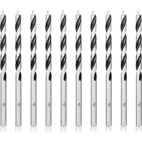 Forets à Bois Hélicoïdaux 4mm 10 Pièces Mèche pour Bois Professional Foret Brad Point pour Bois