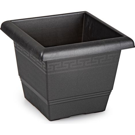 Macetero cuadrado de plastico 30 cm Negro