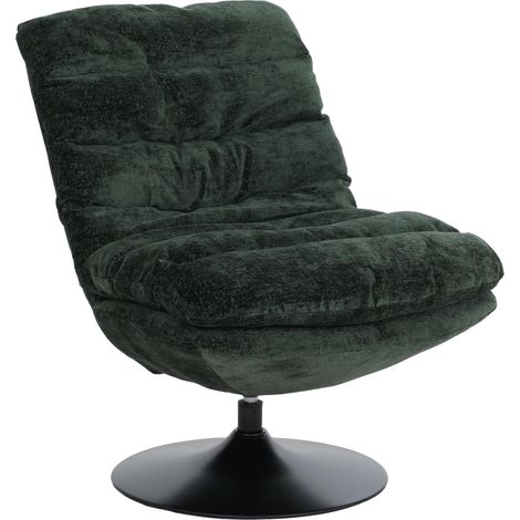 [NEUWERTIG] Loungesessel HHG-190, Cocktail-/Polster-/Relaxsessel Sessel drehbar Stoff Chenille (470g/m²) Öko-Tex Stahl grün