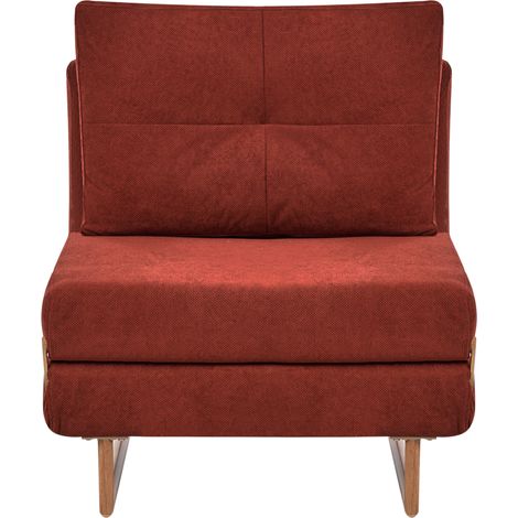 Sillón cama individual de tela sofá para 1 persona plegable rojo Jerslev
