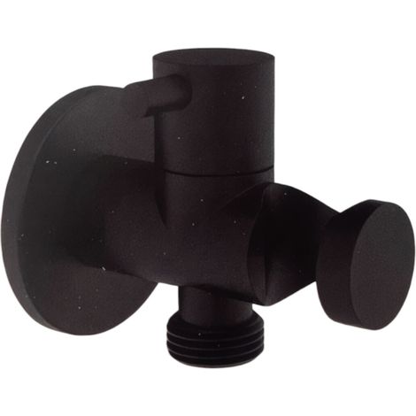 Entrée d'eau ronde noire mate (1/2)