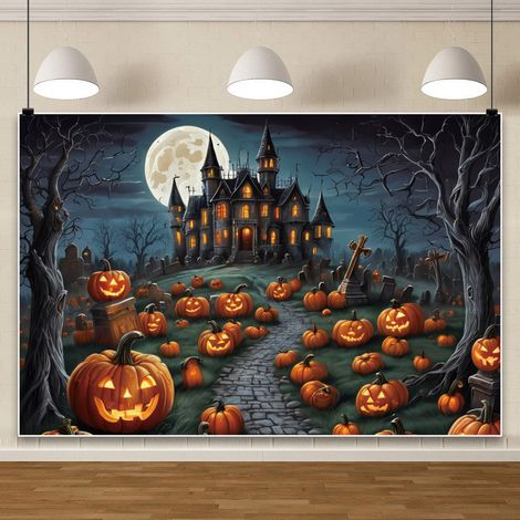 Fond d'Halloween, décoration murale haut de gamme pour une ambiance festive, bannière photo - 110 x 180 cm - Style 23