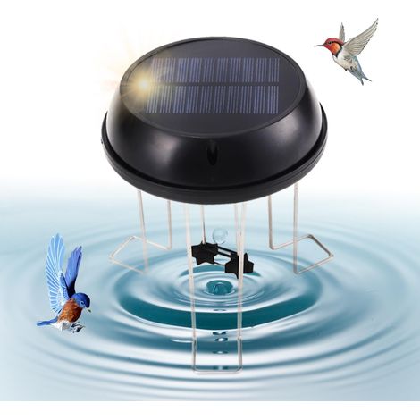Diffuseur solaire oscillant en acier inoxydable pour bain d'oiseaux, bassin de jardin, piscine : oxygénation et brassage de l'eau. Idéal pour abreuvoirs, bassins de jardin et piscines. (1/5)