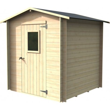 Casetta in legno da giardino 198x198 cm – Pareti 19 mm – Porta plexiglas – Abete naturale (1/5)