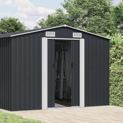 Maison Exclusive - Cobertizo de jardín acero galvanizado antracit (1/5)
