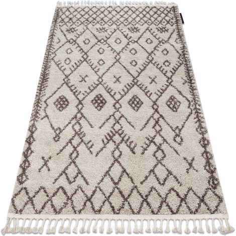 Teppich BERBER TANGER B5940 sahne / braun Franse berber marokkanisch shaggy beige 160x220 cm
