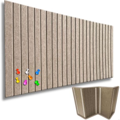 Akustikplatten Filz Wandpaneel  Dunkelbeige  60 x 120 cm  Dekorative Wandverkleidung  Akustikpaneel Für Büro, Wohnzimmer  Modernes Design (1/5)