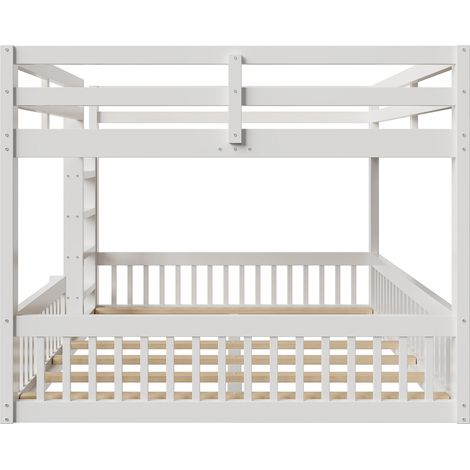 Letto a castello bianco 160 x 200 cm con sponde in pino e MDF (1/5)