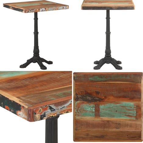 Table de bistro 60x60x76 cm Bois massif de récupération - Table Bistro - Table En Bois - Table Rustique - Table Vintage - Table De Jardin - Home & Living (1/5)