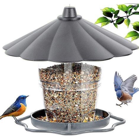 Mangeoire à oiseaux, mangeoire à oiseaux d'extérieur, étanche, suspendue, adaptée à la cour, au jardin, au lampadaire (1/4)