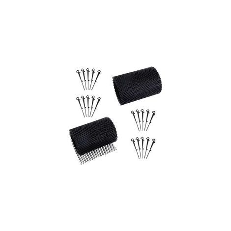 Protections de gouttière, filet de gouttière, filet de toit, filtre de gouttière de toit, filet de protection en plastique pour gouttière (15 x 600cm, noir)