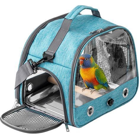 1 Sac De Transport Pour Oiseaux, Pliable, Plateau Inox, Perche Bois, Perruches Et Petits Animaux (1/5)