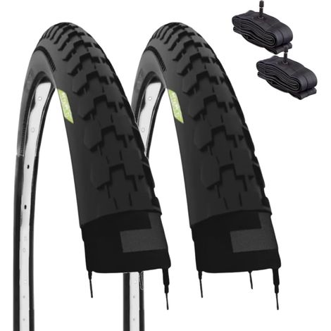 2 COPERTONI 26 X 1 1/2 (40-584) + CAMERE PNEUMATICI GOMMA PER BICI BICICLETTA VINTAGE OLANDA STRADALE 26” CITY BIKE (1/4)