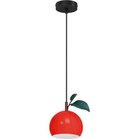 Suspension Apple pomme rouge métal Ø17cm E27 Luminex