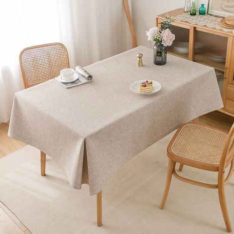 Tovaglia in poliestere tinta unita color caffè - 90×130 cm - semplice ed elegante - (1/4)