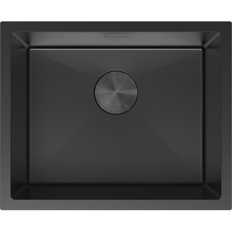 Mexen Trixo fregadero de acero inoxidable de 1 seno 540 x 440 mm, negro - 6414541000-70 (1/5)