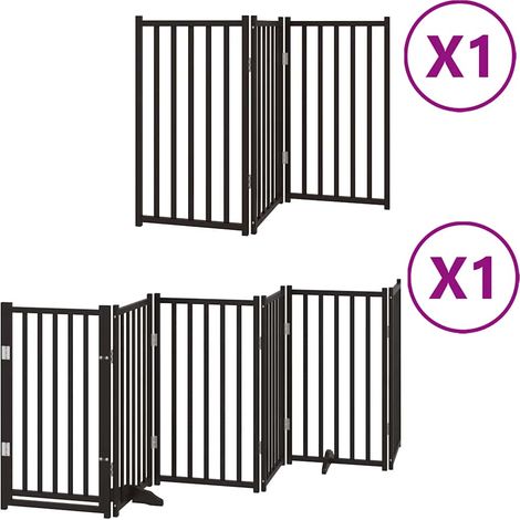 Maison Exclusive - Cancello per Cani Porta Pieghevole Nero 9 Pannelli 450cm Pioppo